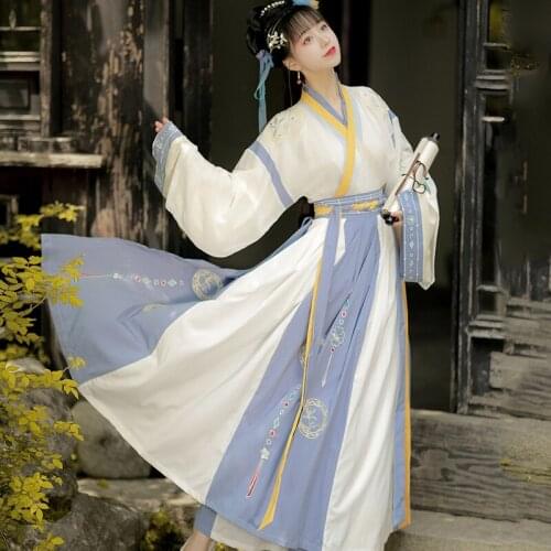 2020 Chinese Traditional Dress Hanfu Women Ancient Han Dynasty Princess Clothing Daily Hanfu Festival Outfit Fairy Dress SL3444