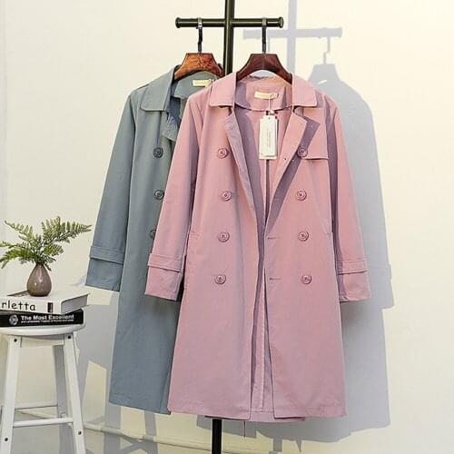 Autumn Women Trench 2XL-5XL Plus Size Trench Coats For Women Cardigan Ropa Mujer Femme Windbreaker Vintage Fashion Loose Clothes