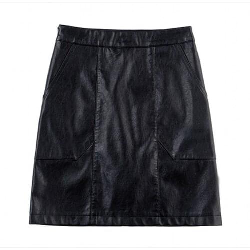 Genuine Leather Spring 2021 New High Waist Short Skirt Ladies Sheepskin A-line Playful Mini Skirt Leather Skirt
