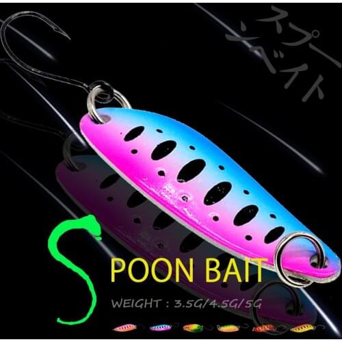 WALK FISH 3.5G/4.5G/5G Spoon Sequins Fishing Lure Metal Single Hook Spinner Bait Artificial Hard Bait Bass Sea Fishing Tackle