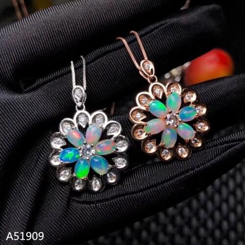 KJJEAXCMY boutique jewelry 925 sterling silver inlaid natural opal gemstone female necklace pendant support test dfg