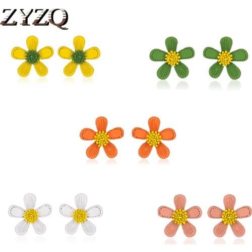 ZYZQ Creative Candy Color Flower Earring Fashion Color Plant Earring For Women Jewelry Accessories