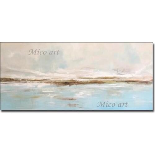 100% Hand Painted Oil Paintings on Canvas Sea Abstract Painting Wall Picture for Living Room Home Decor Art No Framed