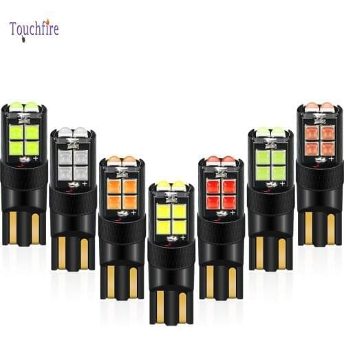 2PCS Auto T10 W5W 3030 10SMD LED with Lens Canbus Car Bulb Reading Dome Interior Side Marker Light White ice blue AMBER 12-24V