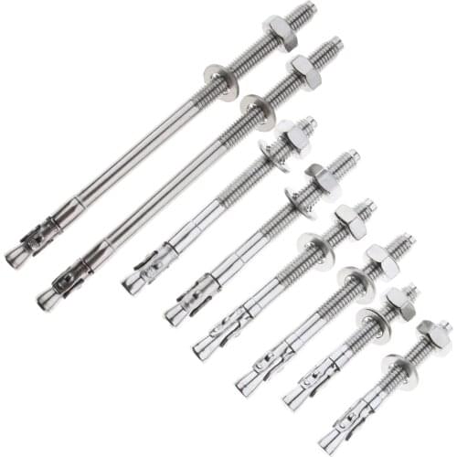 2pcs M10 Stainless Steel Expansion Bolts Sleeve Anchoring Climbing Arborist