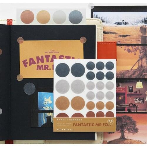 3 Sheets Movie Series Round Dot Sticker Vintage DIY Scrapbooking Dairy Photo Album Planner Decorative Stationery Stickers