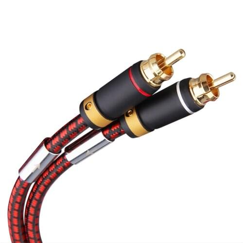 30cm short RCA cable oxygen-free copper HIFI red and white RCA two-to-two audio CD amplifier audio double lotus signal line