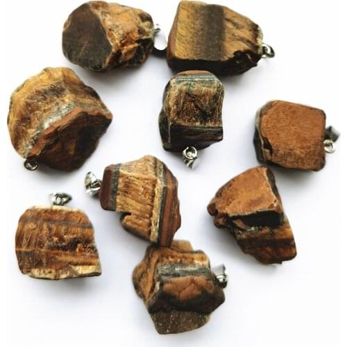 6pcs/batch Wholesale Good Quality Fashion Natural Treatment Ore Stone Tiger Eye Jewelry Irregular Pendant