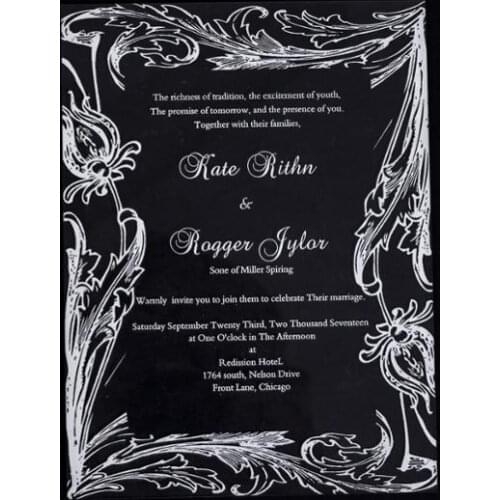 Custom Acrylic Wedding Invitation, Acrylic Invitation, Transparent Invitation, Acrylic table