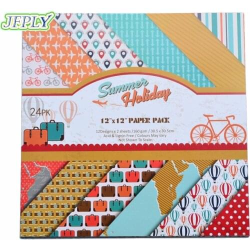 DIY Album Photo Scrapbooking set Papers Summer holiday Craft Paper 12"X 12"Single Side Printed 24sheet/pack