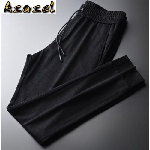 Azazel Black Male Pants High Quality Autumn Solid Color Casual Sport Mens Trousers Plus Size 4xl Fashion Slim Fit Man Pants