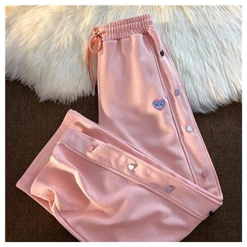 Spring Autumn Sweatpants Women Straight Wide Leg Sweat Pants Cusual Women Trousers High Waist Streetwear Japanese Casual Pants