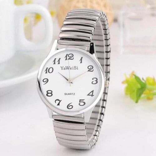 Fashion Luxury Gold Silver Elastic Strap Quartz Watches For Women Men Casual Watches Couple Wrist Watches Business Clock Watch