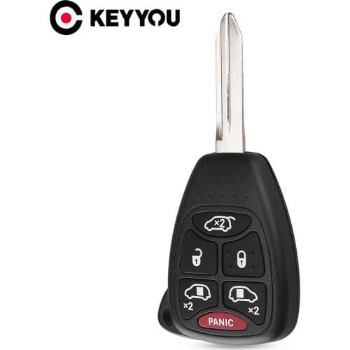 KEYYOU 5+1 6 Buttons Remote Car Key Shell For Dodge Challenger Jeep Chrysler 300 Town Country Grand Caravan Sebring Fob Key Case