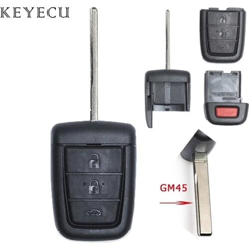 Keyecu Remote Key Shell Case Cover for Pontiac G8 / Holden VE COMMODORE Omega Berlina Calais SS SV6 HSV GTS, GM45 Blade
