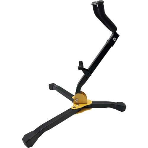 The saxophone stand can be folded for storage