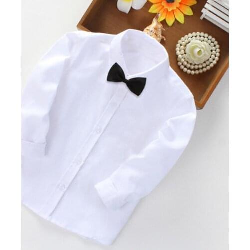 Toddler Teenager Party Wedding Clothes School Uniform Boys Shirts Long Sleeve Turn-down Collar Kids Cotton Shirt Children Tops