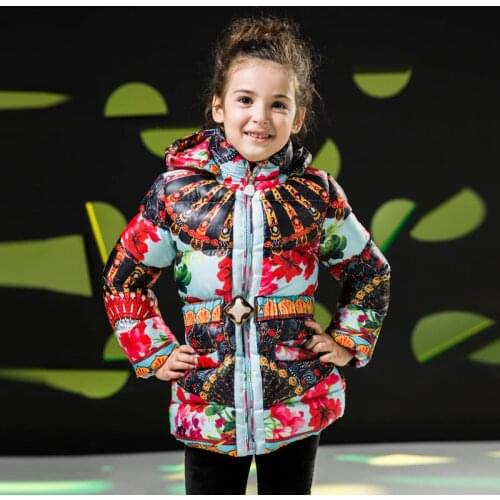 Childdkivy Girls Winter Warm Jackets 2019 Baby Girls Cotton Padded Coat Flower Print Fashion Clothes Kids Thick Parkas For Girls