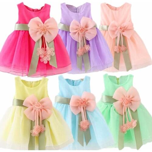 Baby Girls Sleeveless Lace Cake Dress Children Toddler Princess Dress For Baby 1 Year Birthday Kids Girl Baptism Dresses K1