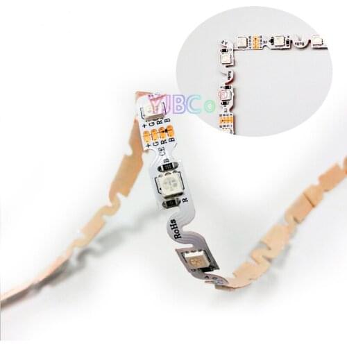 5M DC12V S type bendable LED Strip Light 48leds/m SMD 5050 RGB 60leds/m White/Warm White Flexible Lamp Tape Non waterproof IP20