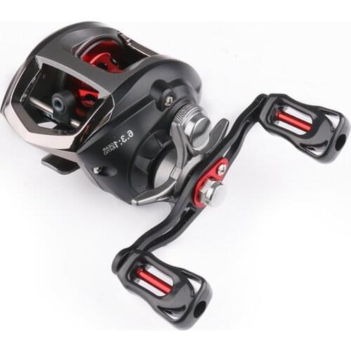 10KG Drag Baitcasting Reel 12+1BB 6.3:1 Gear Ratio Casting Fishing Reel Magnetic Brake System Metal Spool Carbon Fishing Coil