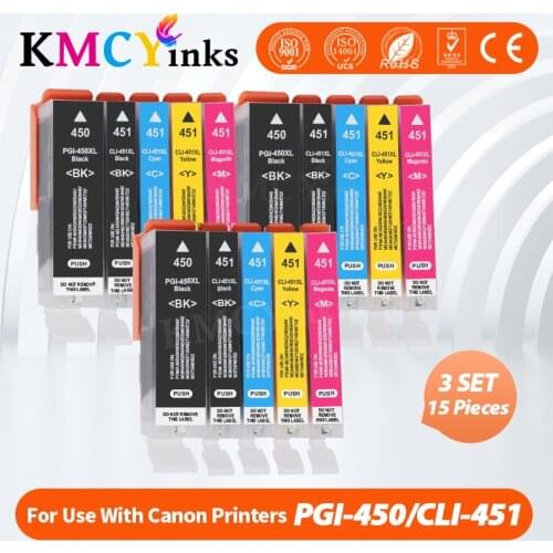 KMCYinks Compatible ink Cartridge PGI-450 CLI-451 BK C M Y GY for Canon PIXMA MG6340 MG7140 iP8740 MG7540 MG6320 printers Ink