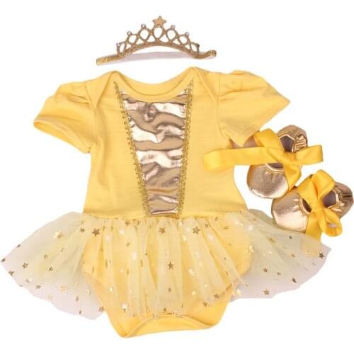 3pcs Set Newborn Babys First Birthday Tutu Dress Cotton Romper Toddler Festival Costumes for Baby Girl Outfit Bebes Party Dress
