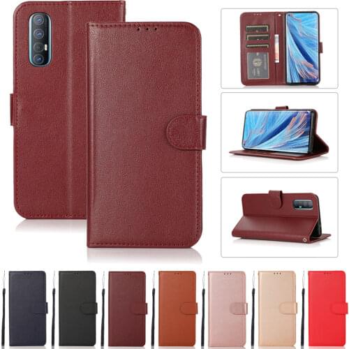 Leather Flip Case For Oppo A93 A92 A91 A73 A72 A53 2020 A52 Reno 3 Pro 4 Lite 4Z 5 Pro Find X2 Lite X2 Neo X3 Lite Wallet Cover