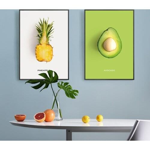 Kitchen Decor Fruit Canvas Painting Modern Fruitage Quote Poster Color Lemon Wall Pictures Home Living room Dinning Decor