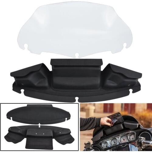 Motorcycle Windshield For Harley Electra Street Glide Touring 14-up 9" Windshield w/ Three-Pocket Fairing Pouch Windshield Bag