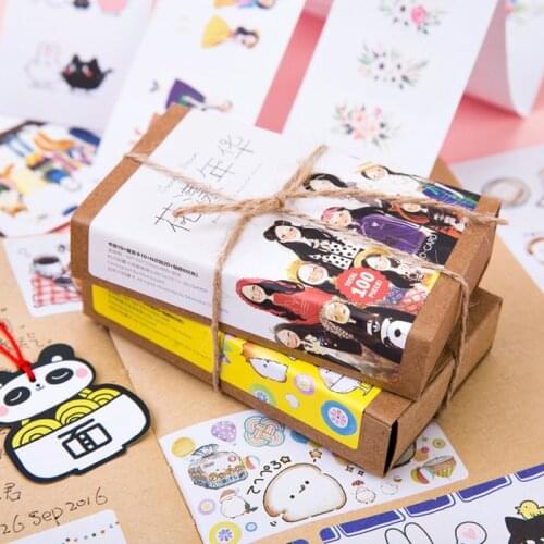 100pcs/set come into the bowl Stickers Bookmarks set Decorative Stationery Stickers Scrapbooking DIY Diary Album Stick Label