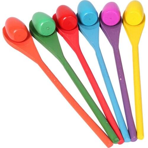 Wooden 6 Egg And Spoon Race Game Set for Kids Partiee Classroom Activities