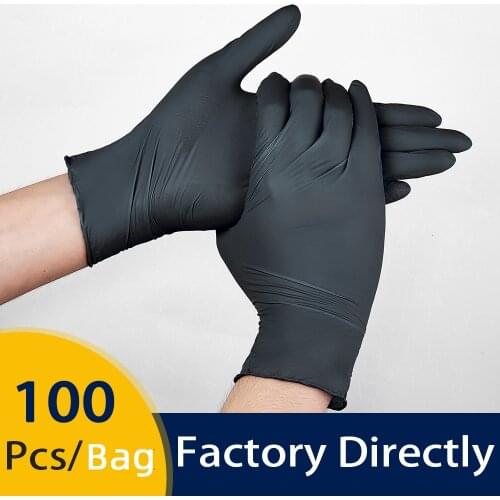 Nitrile Glove Black 100pcs Gloves Kitchen Protective Work Hand Household Cleaning Products Disposable Gloves Garden Accessories