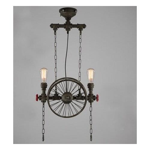Edison pendant lighting for restaurants Bar Wheels Iron Chain vintage pendant lights retro industry droplight loft