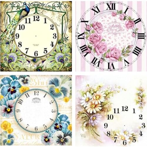 Full Square/Round Drill 5D DIY Diamond Painting "Flower clock landscape" 3D Embroidery Cross Stitch 5D clock Home Decor Gift