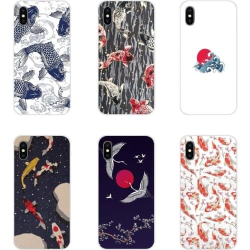 For Samsung Galaxy A3 A5 A7 A9 A8 Star A6 Plus 2018 2015 2016 2017 Japanese harmony Wave Carp Crane TPU Transparent Shell Covers