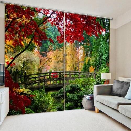 Luxury Blackout 3D Window Curtains For Living Room Bedroom color forest curtains 3d stereoscopic curtain
