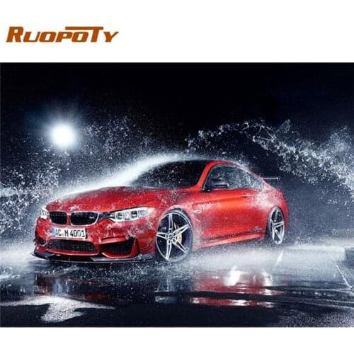 RUOPOTY Racing Car Scenery Oil Painting By Numbers Kits For Adults On Canvas Drawing Paint DIY Framed Home Decor Wall Art Craft