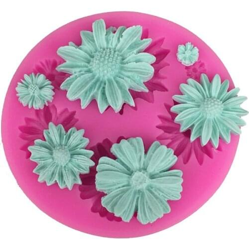 Sunflower Silicone Cake Mold for Chocolate Fondant Sugar Craft Soft Pottery Resin Baking Dessert Pastry Bakeware Decorating Tool