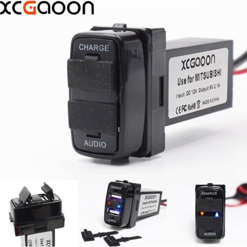 XCGaoon Special Dedicated 5V 2.1A Car USB Interface Socket Charger Adapter and USB Audio input Socket for MITSUBISHI