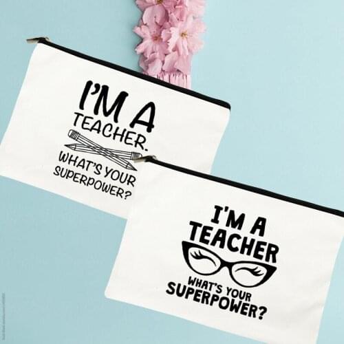 I'm A Teacher Print Tampon Storage Bag Sanitary Pad Pouches Portable Makeup Lipstick Key Earphone Cables Organizer Teacher Gifts