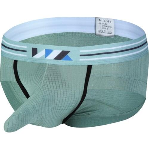 Elephant Nose Briefs Ice Silk Mens Bulge U Pouch Underwear Male Breathable Bikini Trunks Cueca Underpants