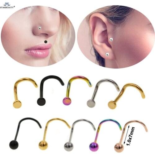 2 pcs/lot U Shaped Bar Nose Piercing Helix Piercing Tragus Labret Piercing Lip Nose Ring Stud Cartilage Earrings Pircing Jewelry