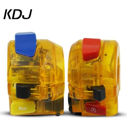 Universal 7/8'' 22MM Motorcycle Switch Handlebar Horn Turn Signal Light Headlight Start Control Switches with Full of Light