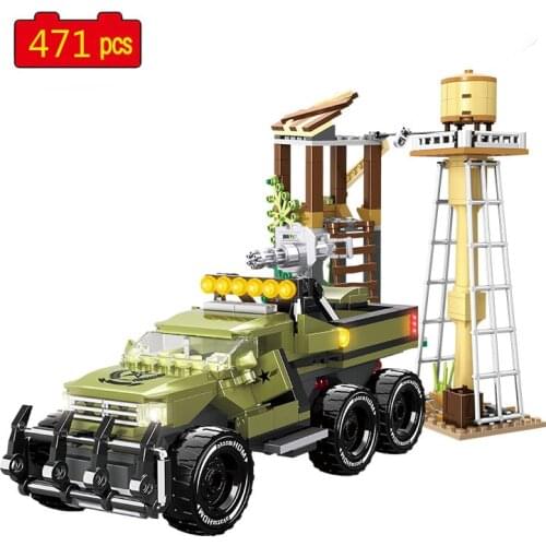 Military Series WW2 Army Wheeled armored assault vehicle soldier City Police SWAT DIY Building Blocks Bricks Toys Gifts