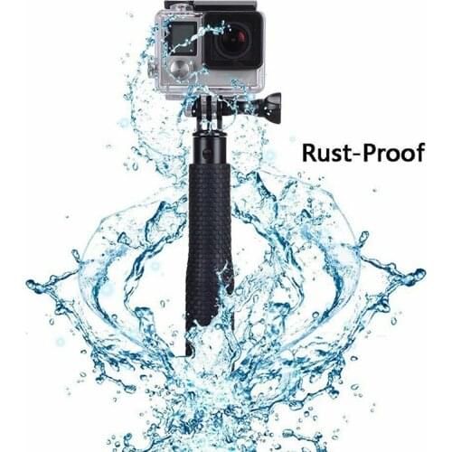 Extendable Selfie Stick Black Aluminum Alloy Session Handheld Pole Selfie Stick Monopod For GoPro Hero 7 6 5 4 3+2