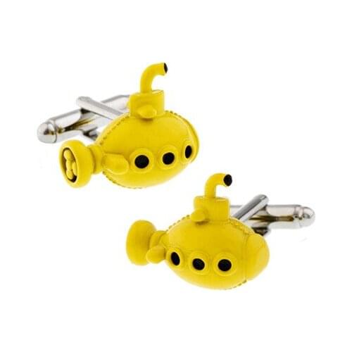 High-grade Copper Yellow Submarine Carton Lovely Cufflinks French Cuff Nails Mens Gifts Copper Products Luxury Jewelry