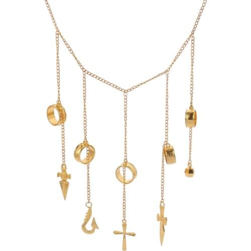 Japan Anime Hunter X Hunter Kurapika Personality Fashion Pendant Chain Finger Ring Metal Jewelry Chain Bracelet Cosplay Costume