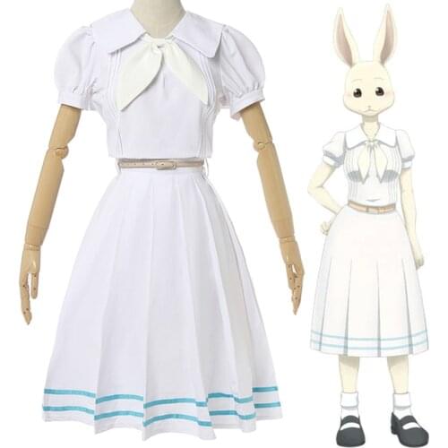 Anime Comic BEASTARS Cosplay Costumes Haru Cosplay Costume School Uniforms Suits Women Dresses sailor Clothes White Sundress