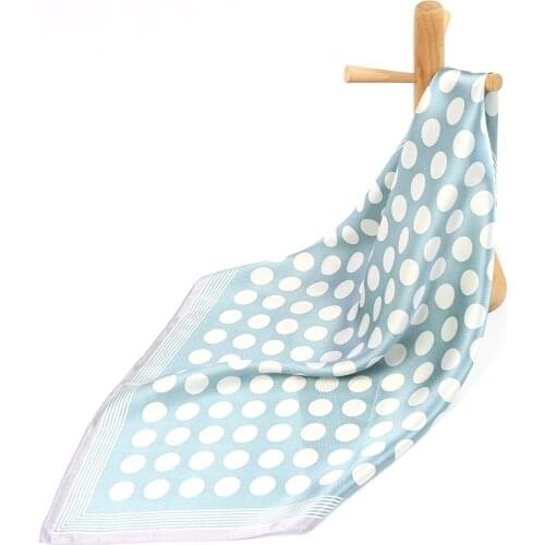 Pure Silk Dot Women Scarf Bandana Female Scarf for Hair Handkerchief Womens Natural Silk Square Head Neck Scarf Print Headband